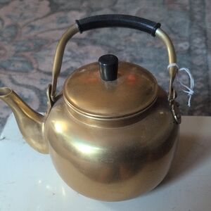 Vintage Gold Colored Aluminum Teapot